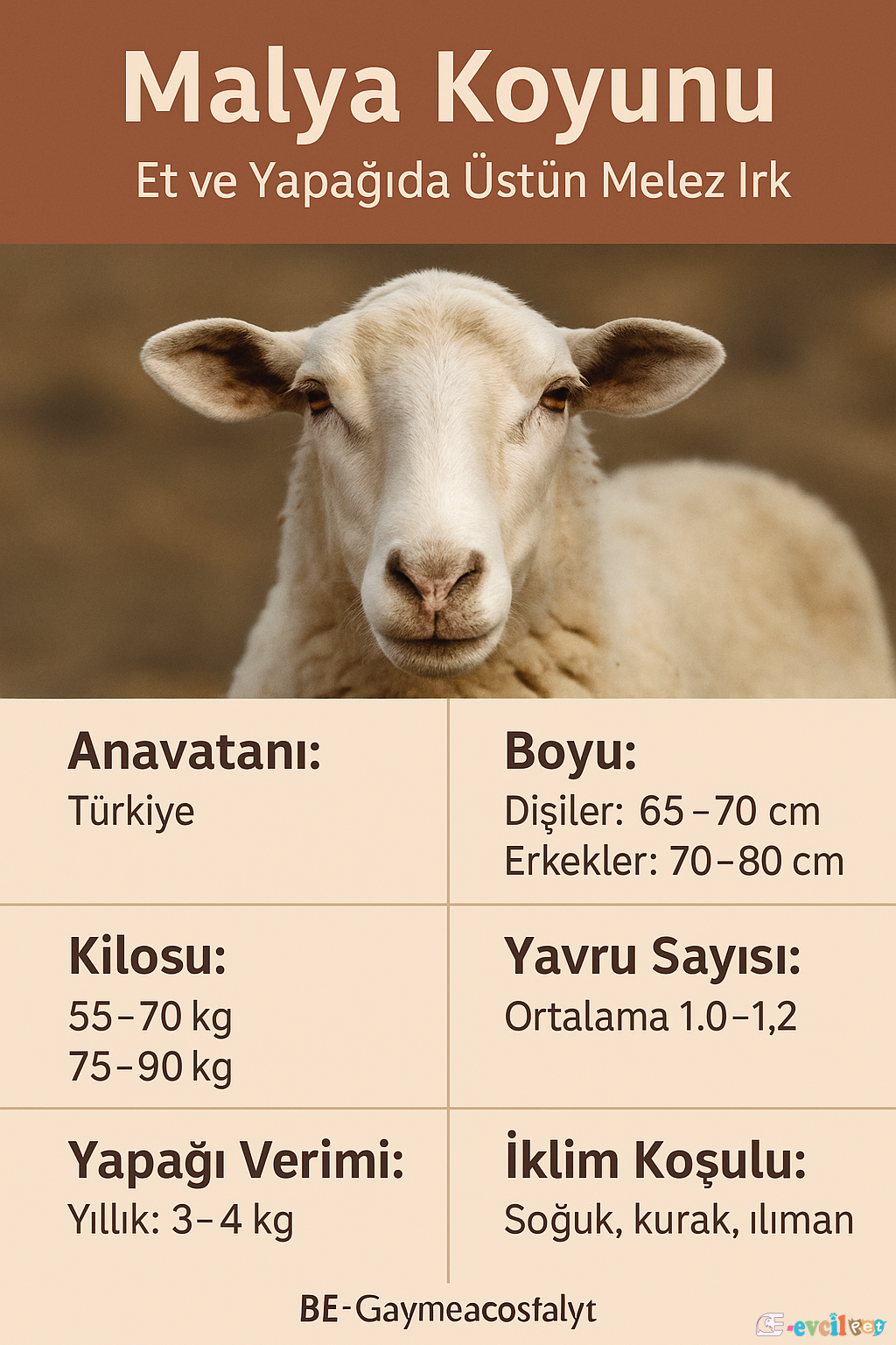 Malya Koyunu Özellik Tablosu